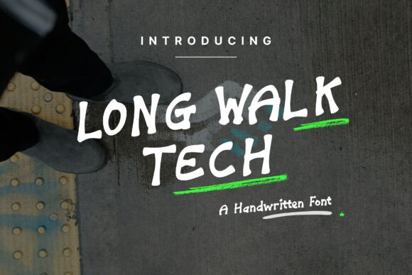 Long Walk Tech: A Raw Handwritten Font for Bold Projects